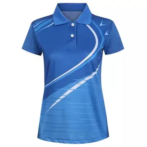 뜨거운 판매 디자인 폴로 셔츠 맞춤 로고 폴리에스터 단색 유니폼 골프 통기성 폴로 셔츠 여성용