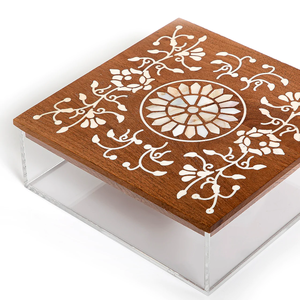New Arrival Luxury Acrylic Chocolate Box with MOP Inlay <b>Wooden</b> Lid for Ramadan From Vietnam - Product Image 4