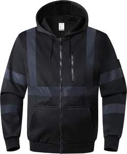 Safety ZipUp <b>Hoodies</b> Hooded Safety Sweatshirt <b>for</b> <b>Men</b> Women High Visibility Safety Sweatshirt <b>Work</b> Utility with Reflective Strip - Product Image 1