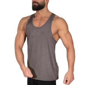 2024 nouveaux hommes décontracté Fitness débardeur prix usine sublimé toutes couleurs Gym Singlet avec col rond pas cher coton uni blanc - Product Image 1