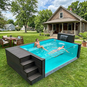 สระว่ายน้ำสำเร็จรูปแบบตู้คอนเทนเนอร์ Piscina Fuori Terra, สระว่ายน้ำไฟเบอร์กลาสเหนือพื้นดินที่ทนทานสำหรับสวน แคมป์ปิ้ง และกิจกรรมพักผ่อน - Product Image 4