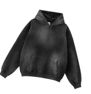 Pull à capuche surdimensionné pour hommes de haute qualité Sun Faded Heavyweight Cotton Pocket Drop-Shoulder Boxy Style Hoodie Service OEM - Product Image 1
