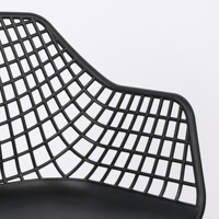 Prix le moins cher chaise de salle à manger en métal à cadre en fer finition de chaise assise noir mat pour meubles de salon et de chambre à coucher