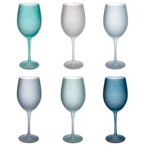 Set di 6 Calici in Vetro Satinato da 650ml per Vino, Ideali per Happy Hour e Uso in Spiaggia - Product Image 1