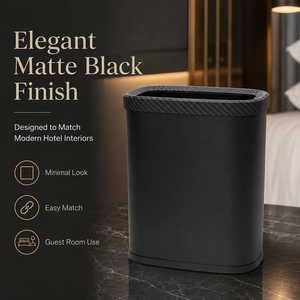 <strong>Black</strong> Square Garbage Can No Lid <strong>Small</strong> Garbage Can <strong>Bins</strong> Open Top Waste <strong>Bin</strong> for Hotel Bathroom Bedroom - Product Image 1