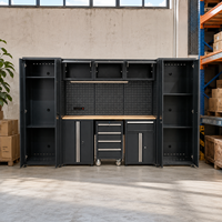 Banc de travail d'atelier en acier SPCC industriel avec armoire à outils, tiroirs verrouillables et panneau perforé, couleur personnalisée OEM ODM