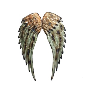 Design moderne fabriqué à la main en aluminium doré plumes ailes d'ange bel art mural décoratif pour la décoration intérieure - Product Image 3