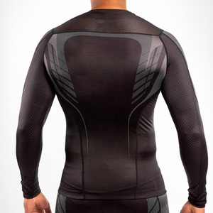 Rashguard à col rond et manches longues pour arts martiaux, vêtement de sport personnalisable avec impression numérique, séchage rapide, compression en Spandex/Polyester pour MMA - Product Image 6