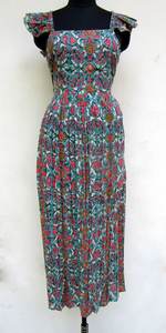 <b>Women's</b> Floral Printed Maxi <b>Dress</b> Square Neckline with Back Strap Short Sleeve Beach <b>Dress</b> in XL 3XL <b>Sizes</b> Made Cotton Linen - Product Image 4