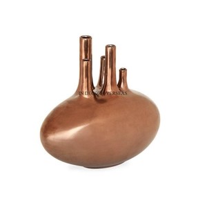 Nouvellement Arrivée Cuivre Antique Fini Accrocheur Look Heavy Duty Métal Fleur Vase De Mariage Et Fêtes Table Top Fournitures - Product Image 1