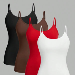 Chaleco de color sólido para mujer, camisetas sin mangas para mujer, Camisetas básicas con tirantes sexis de verano para mujer, camiseta sin mangas - Product Image 1