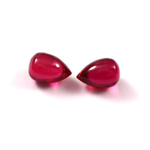 Rubí Rojo Cultivado en Laboratorio, 15x20mm, Forma de Lágrima, Cabujón Liso Calibrado, Gema Suelta, Certificado por Terceros, Lote al por Mayor para Fabricación de Joyería - Product Image 2