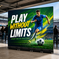Pantalla LED Portátil Digital P2 con Soporte y Ruedas, Reproductor de Publicidad LED Móvil para Entrada de Estadios, Cartel Deportivo