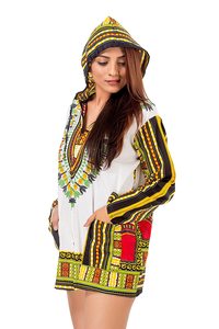 Haut à capuche Dashiki africain pour hommes et femmes avec capuche, chemise traditionnelle, caftan, haut bohème africain, chemise mexicaine, tailles S M L XL XXL - Product Image 3