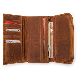 Portefeuille vintage de couleur unie pince à billets multifonctionnelle en cuir grande capacité changement carte de crédit portefeuille à trois volets pour hommes LTW-0022 - Product Image 4