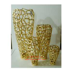 Grands vases décoratifs en métal pour salon, mariage et fêtes Fournitures de décoration florale en aluminium - Product Image 2