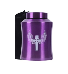 Urnes Arbre de vie pour les cendres humaines-Urnes de crémation pour adultes pour l'enterrement funéraire ou la maison-Croix (160 pouces cubes violet (croix)) - Product Image 1