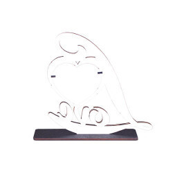 Siyah ahşap Love çerçeve 29x25ซม - Product Image 3