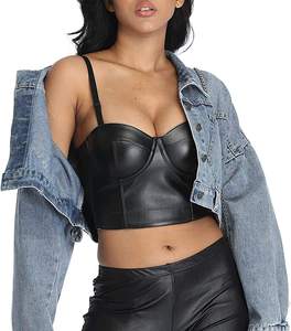 Hollow Out Black Court <b>women</b> Sexy Slim Bustier Leather Lingerie Control top <b>Corsets</b> Bodice Corsage Bustier Dress Shaper wear - Product Image 4