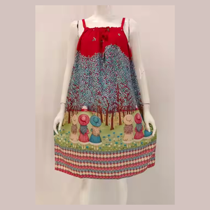 Mini robe d'été sans manches pour femmes Floral col carré sans manches robe d'été décontractée avec poches ODM chemise de nuit Chrysanta - Product Image 1