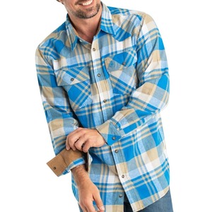 2025 nuevo diseño elegante 100% camisas casuales de franela de algodón para hombres transpirables con cuello levantado antiarrugas para otoño - Product Image 4