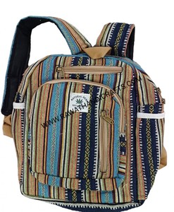 กระเป๋าเป้สะพายหลังผ้าคอตตอนทำมือเนปาลสีธรรมชาติกระเป๋าถืออินเดียสำหรับสินค้าผลิตขายส่ง (BG-110323X) - Product Image 1