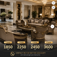 Maßgefertigtes Luxus-Villa-Hotel-Lobby Klassisches Wohnzimmer-Möbelset 6-7-Sitzer Sofa-Garnitur mit Couchtisch