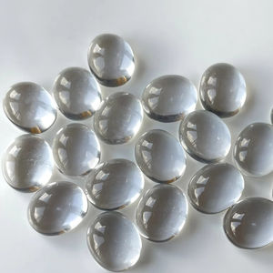 Cuarzo transparente blanco natural Oval 7x9mm Cabujón con parte posterior plana-Piedras preciosas sueltas - Product Image 1