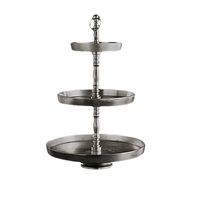 Support à gâteau en métal plaqué or antique, support de présentation de luxe à 3 niveaux avec un design moderne, support à gâteau pour mariage, anniversaire