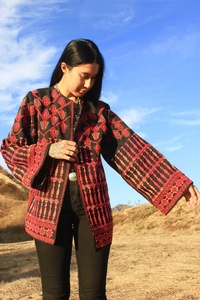 Very Versatile Hand Embroidered 100% Cotton Floral <b>Pattern</b> Bedouin Jacket <b>A</b>-<b>Line</b> Silhouette Summer Ready Longer Full Sleeves - Product Image 4