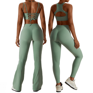 2024 personnalisé taille haute course ensemble d'entraînement femmes séchage rapide Gym Fitness soutien-gorge Shorts Slim Fit moulante Yoga tenues Plus XL Leggings - Product Image 1