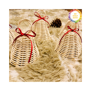 Adornos navideños de ratán hechos a mano de Vietnam natural, decoración navideña ecológica para árbol festivo - Product Image 6