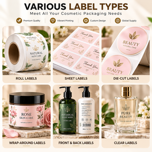 Etiquetas Minimalistas <span class=keywords><strong>para</strong></span> Botellas de Esmalte de Uñas con Estampado en Caliente, Rollo de <span class=keywords><strong>Vinilo</strong></span> Autoadhesivo Resistente al Agua y al Aceite, Cualquier Tamaño, Fabricante - Product Image 5