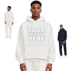 Haute qualité % coton impression personnalisée Jogging piste survêtement unisexe hommes survêtement survêtement survêtement pantalon de survêtement à capuche ensemble - Product Image 2