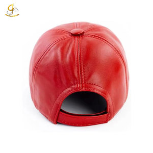 Casquette de sport vintage classique rouge brillant pour les meilleures ventes avec des casquettes de baseball en cuir à 6 panneaux pour hommes de taille personnalisée - Product Image 3