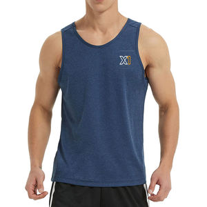 Haute demande grande taille hommes débardeurs personnalisé blanc col rond sans manches gilet respirant blanc sportif maillots sur des prix très bon marché - Product Image 1