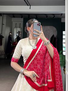 Festival Wear Cotton With Bandhej Print Lehenga Choli Fabricant et fournisseur de Surat au taux le plus bas - Product Image 6