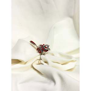 Bague Anokhi Panchi en argent 925 avec incrustation de corail, tendance et élégante, plaquée or rose, en acier inoxydable, pour cadeau, plaqué or 18 carats - Product Image 1