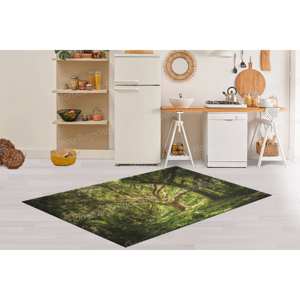 Tapis imprimé paysage d'ancien bois : lavable en machine, décoration de sol de style campagnard, tapis en chenille - Product Image 5