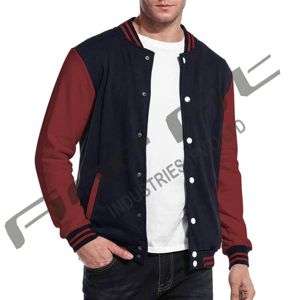 Chaqueta de hombre bordada personalizada de bombardero universitario de poliéster acolchada estándar otoño lana/viscosa soporte de vuelo forro suave - Product Image 1