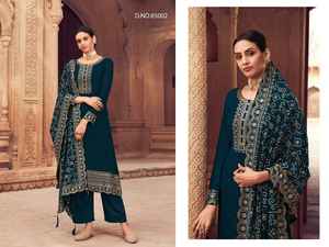 Nuevo Heavy Blooming Georgette Bottom Stanton Seda bordada Kurtis Dupatta Trabajo completo Salwar Kameez Ropa India pakistaní - Product Image 5