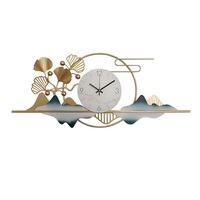 Horloge murale moderne style montagne, directement de l'usine |   Logo personnalisé, grande décoration en métal 3D pour mariage, hôtel, hall d'entrée, bureau |   Vente en gros de montres