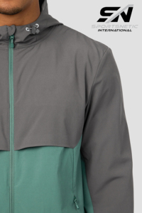 Ensemble survêtement coupe-vent streetwear personnalisé pour homme, couleur unie, 100% nylon, fermeture à cordon, léger, décontracté, automne - Product Image 4