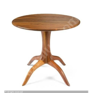 Table à Boissons en Noyer Noir Américain Massif Fait Main Style Moderne Table d'Appoint avec Base Unique et Plateau Rond Occasionnel Accent Vente - Product Image 6