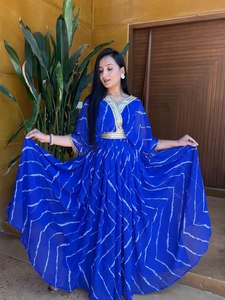 100% véritable Georgette Viscose parole longueur robe fantaisie broderie travail paillettes multifil brodé conception Salwar vêtements - Product Image 2