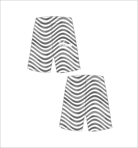 Pantalones Cortos de Baloncesto con Patrón Ondulado Gris y Blanco Personalizados, Transpirables, de Malla, para Entrenamiento Atlético, Ropa Deportiva de Verano - Product Image 1