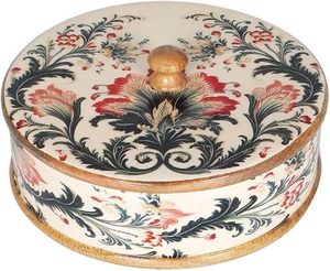 กล่องไม้พิมพ์ลายเครื่องเทศเป็นมิตรต่อสิ่งแวดล้อมทำจากไม้มะม่วงแบบดั้งเดิมพิมพ์ลายมาซาลาแดบบ้าสำหรับทำอาหารประจำวัน - Product Image 2