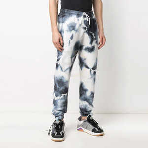 Pantalones informales para correr de algodón con estampado de tinte de corbata de gran tamaño para hombre - Product Image 3