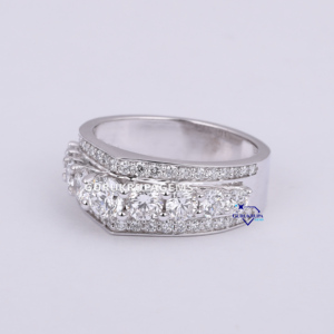 Top haute qualité classique éternité bande 14KT or blanc laboratoire cultivé diamant en gros diamant bijoux bague pour les femmes - Product Image 2