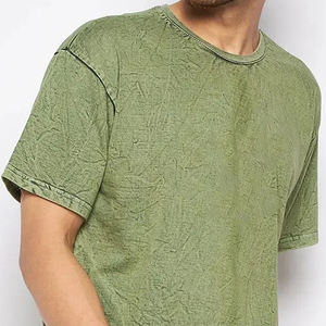 เสื้อยืดผ้าฝ้าย100% สำหรับผู้ชายทรงหลวมพิมพ์ลายออกแบบเองเสื้อยืดลำลองธรรมดาซักกรดสำหรับผู้ชาย - Product Image 6